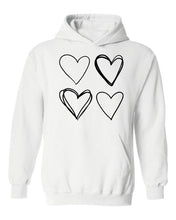 Load image into Gallery viewer, Hearts Jumper Valentines day hoodie, Cute Valentines Day hoody, Valentines day Gift for Girlfriend, Sweet Valentines day gift for her bae
