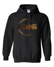 Load image into Gallery viewer, Melanin Hoodie, Melanin love Hoodie, Proud, african american hoodie, black history month empowerment, black excellence, afro hoodie
