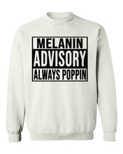 Load image into Gallery viewer, Melanin poppin Jumper, Melanin Queen Top, Black Pride Jumper, african american Top, black empowerment, black excellence, afro jumper sweater
