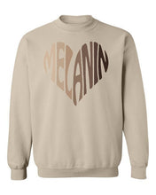 Load image into Gallery viewer, Melanin heart Jumper, Melanin Top, Black Pride Jumper, african american Top, black history month empowerment, black excellence, afro sweater
